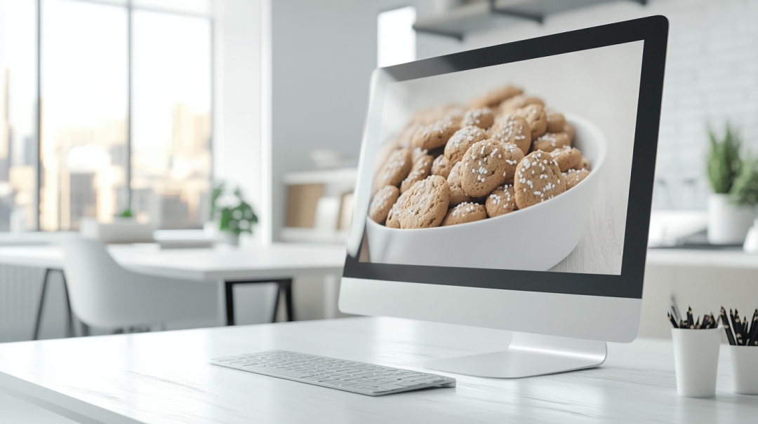 Cookies in computer screen